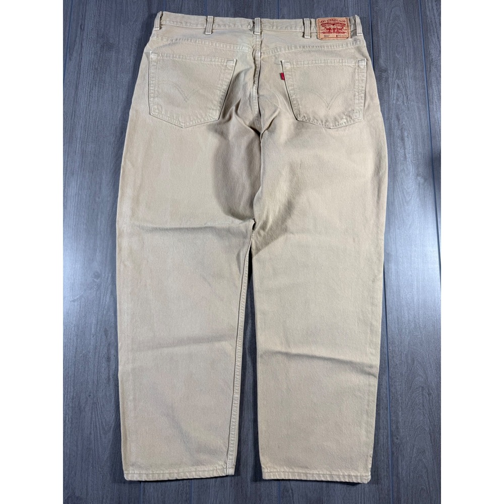 Levi's 550 Relaxed Fit Jeans 40x30 Tan Khaki Denim Classic Tapered Leg - Picture 2 of 8